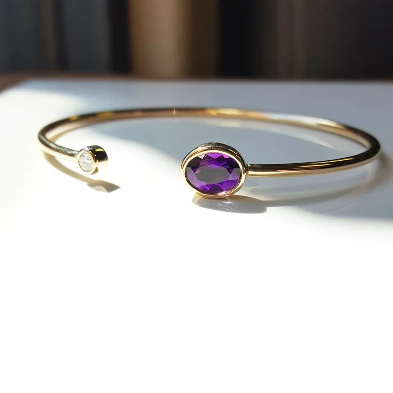 Amethyst Bezel Bracelet