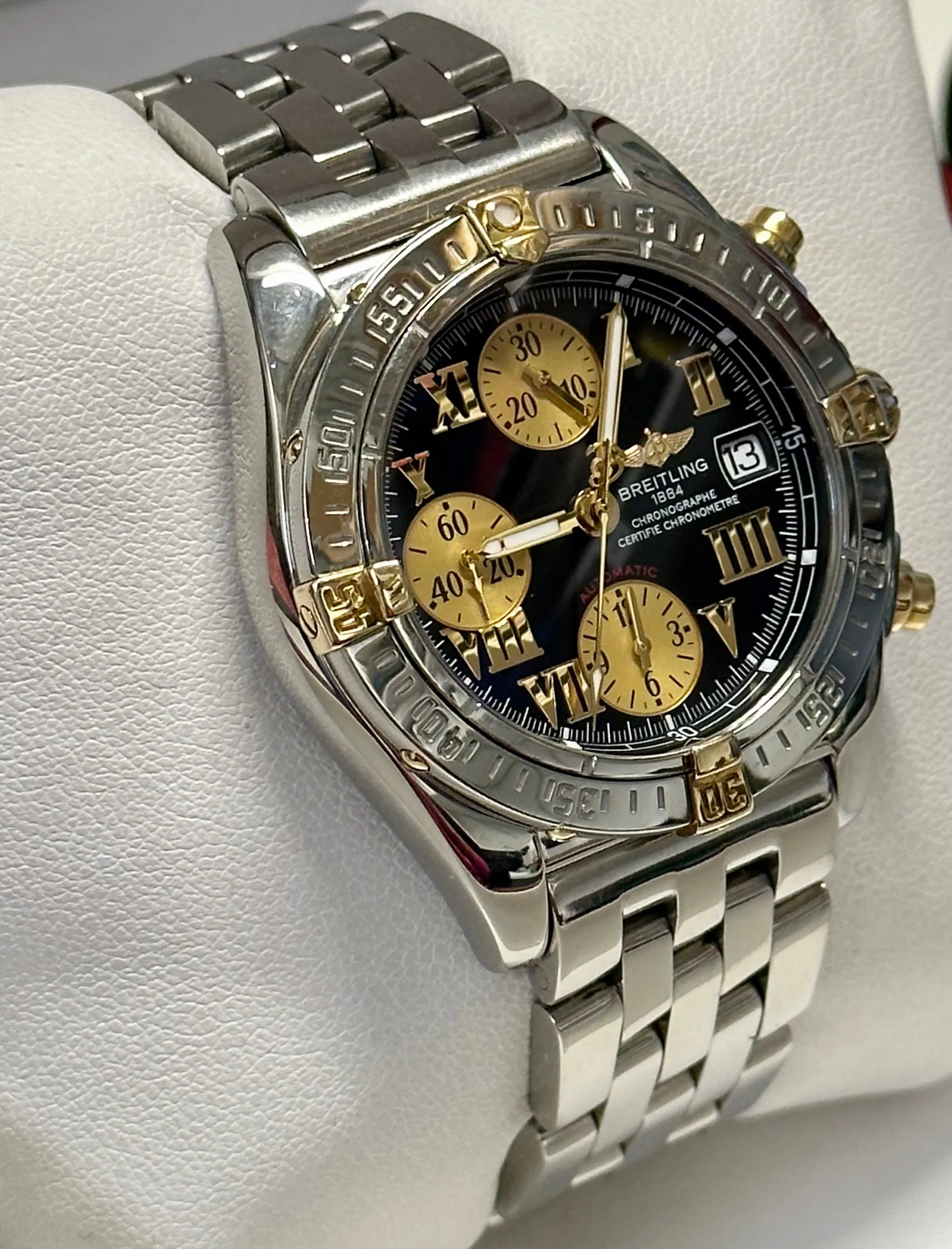 BREITLING Chronograph Automatic Men's Stainless Steel w/18K Gold-$15K APR w/ COA