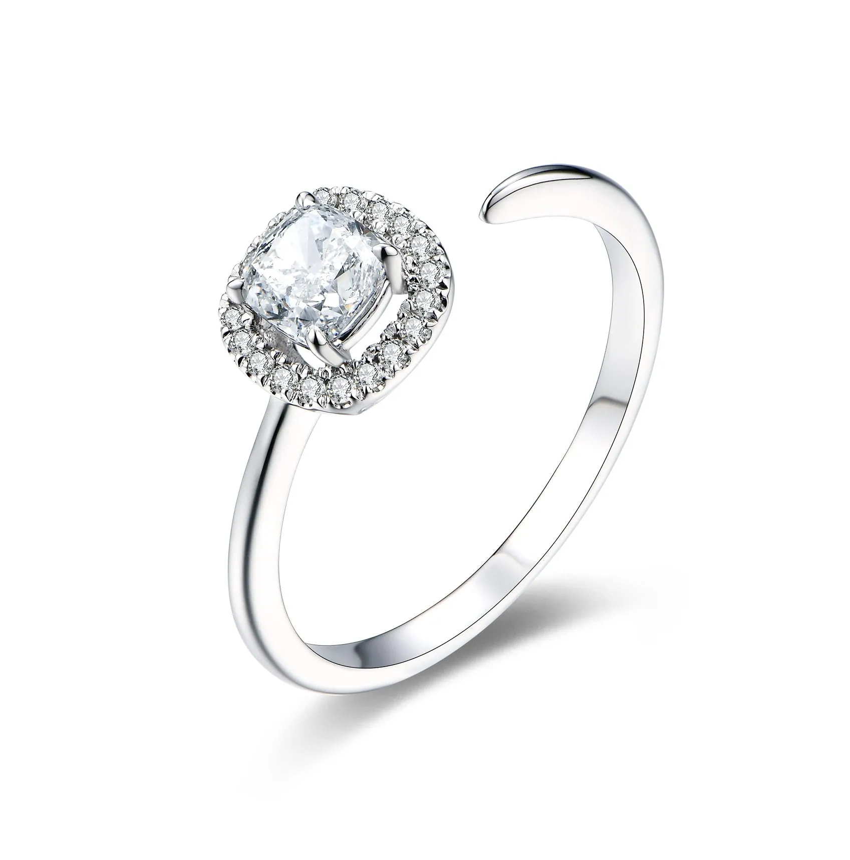 Cushion Diamond Open Ring