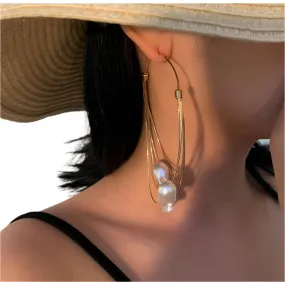 TEEK - Big Pearls Layered Hoop Earrings