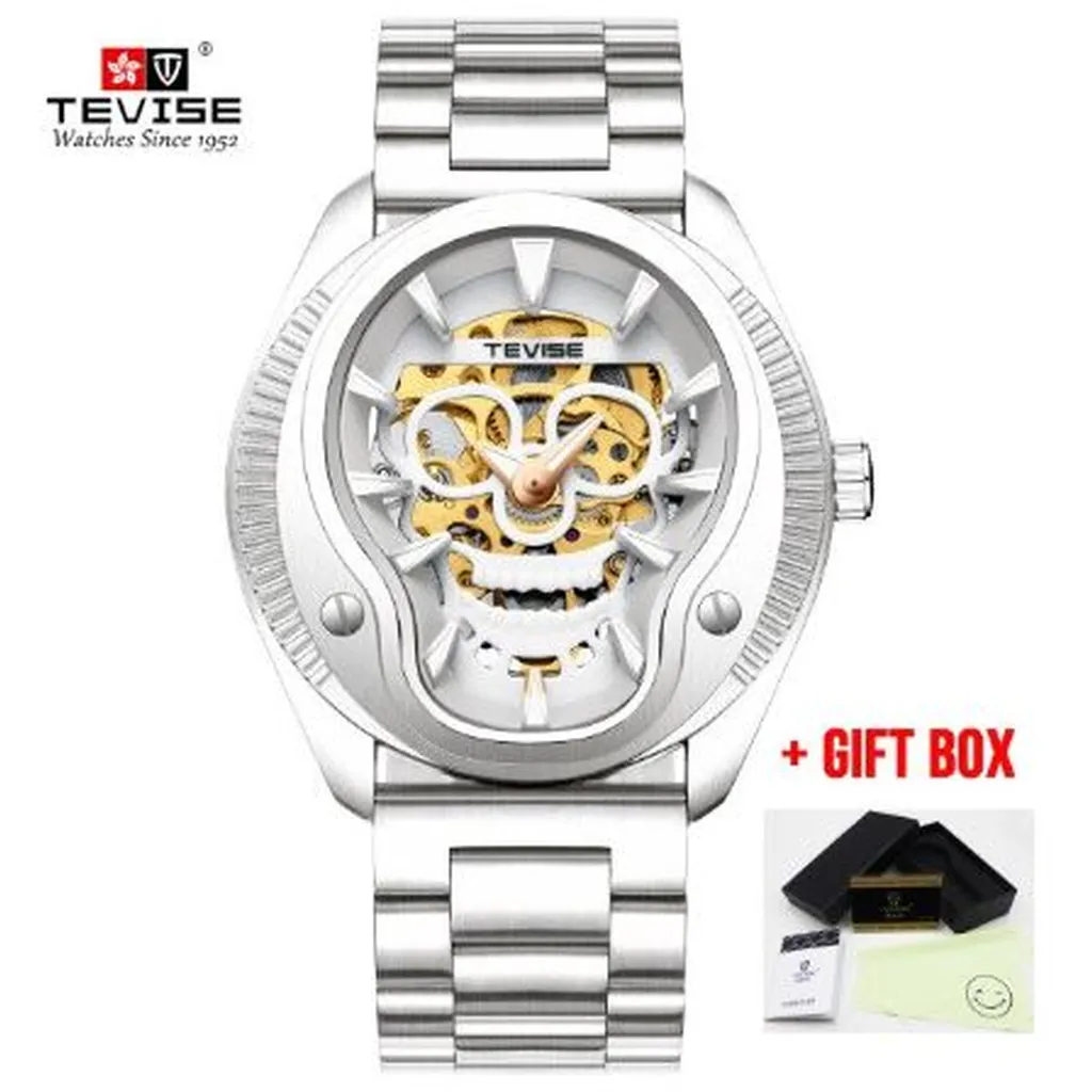 Tevise Mechanical Skull Style Watch For Men