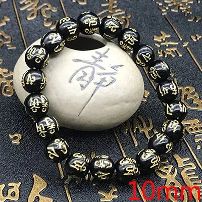 Tibetan script carving buddha bracelet